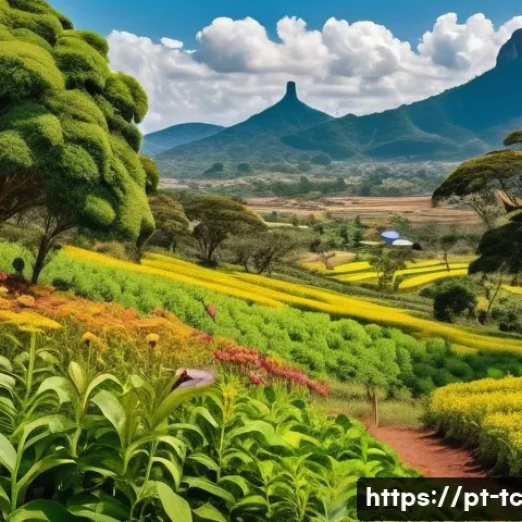 비도시 지역과의 수분매개자 연결 전략 - A vibrant rural landscape in Brazil showcasing a natural habitat conservation area with native trees...