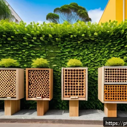 Home 30 도시 생태계 복원과 수분매개자 지원 - A vibrant urban park scene in a Brazilian city featuring native flowering plants such as ipê and bou...